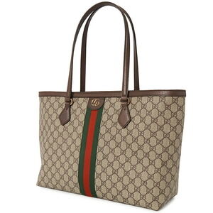 Gucci bag canvas GG tote GG beige Ophidia brown leather ebony Supreme